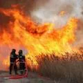 Камыш горит на Каспии вторые сутки: тушение затрудняют болота