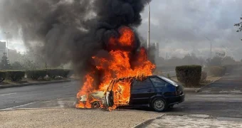 Тушение автомобиля в Актау глазами спасателя