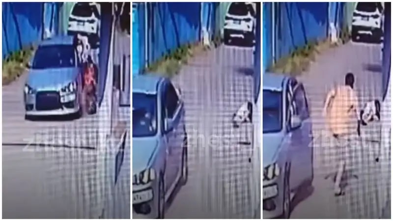 14-летний мопедист на полной скорости влетел в легковушку в Алматы. ВИДЕО