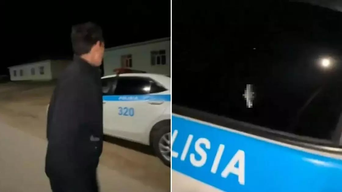 В Казахстане наказали подростков за плевок в служебное авто полиции