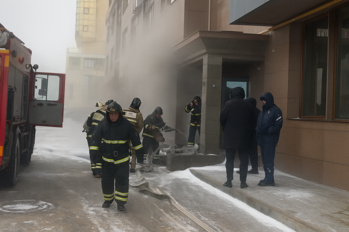 Кафе горело в Актау – кадры от первого лица