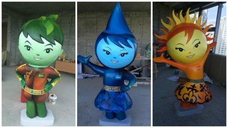 Создатели маскотов для ЭКСПО показали первоначальных Сауле, Молдир и Куата