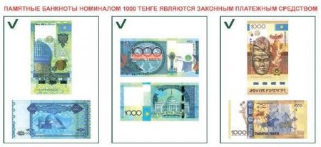 1 марта обращение банкнот номиналом 1000 тенге образца 2006 года будет завершено