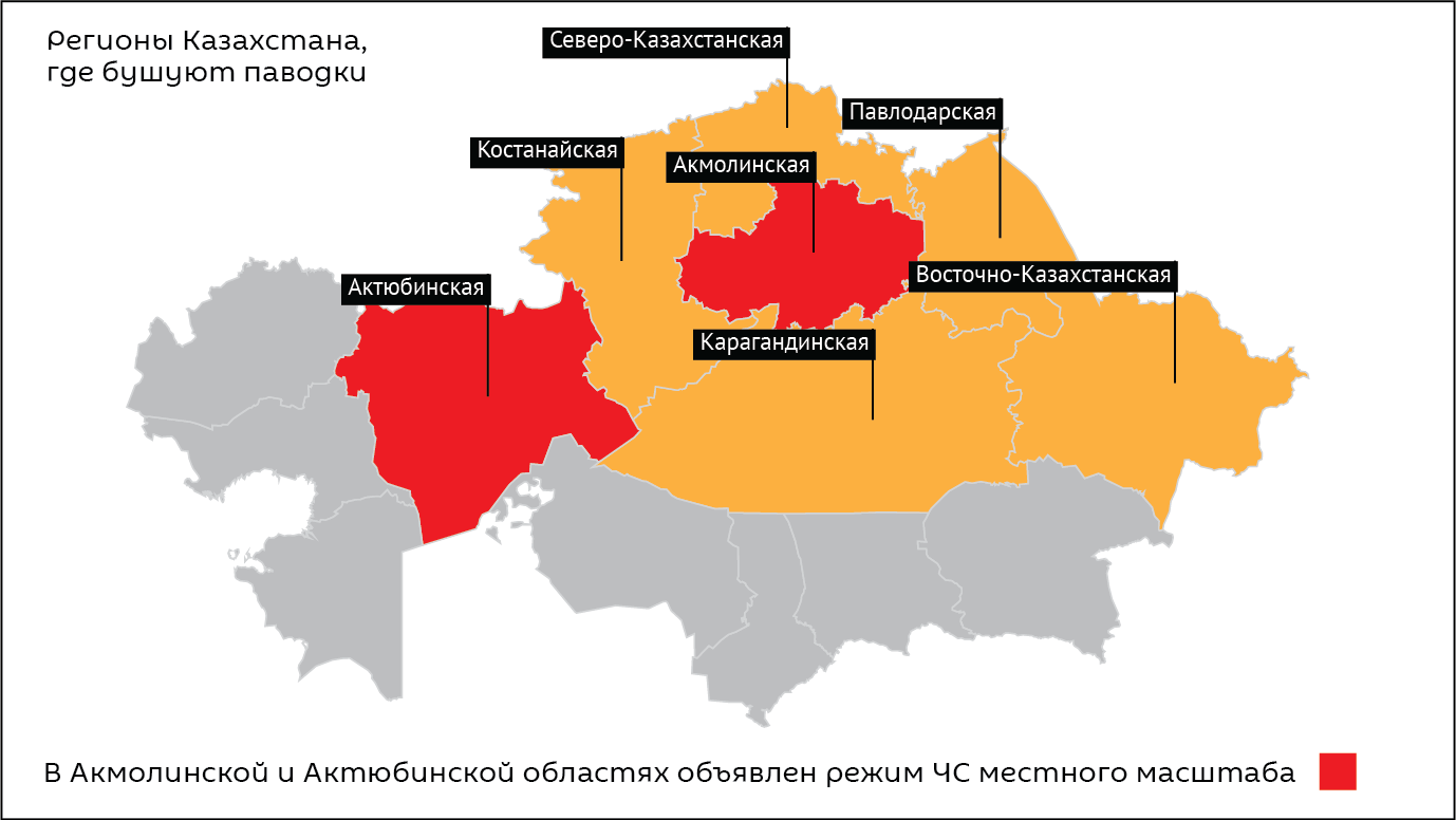 Карта подтопления в казахстане