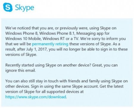Skype перестанет работать у миллионов пользователей
