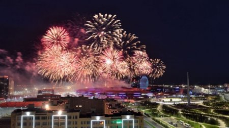 Световое шоу и грандиозный салют на открытии EXPO-2017 в Астане. Полное видео