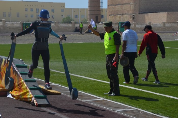 Сборная Мангистау лидирует по итогам первого дня чемпионата Казахстана по пожарно-спасательному спорту