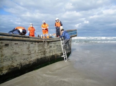 К побережью Японии прибило судно с человеческими скелетами