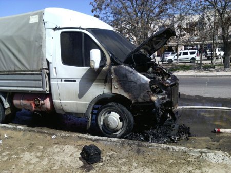 В 22 микрорайоне Актау сгорела «ГАЗель»