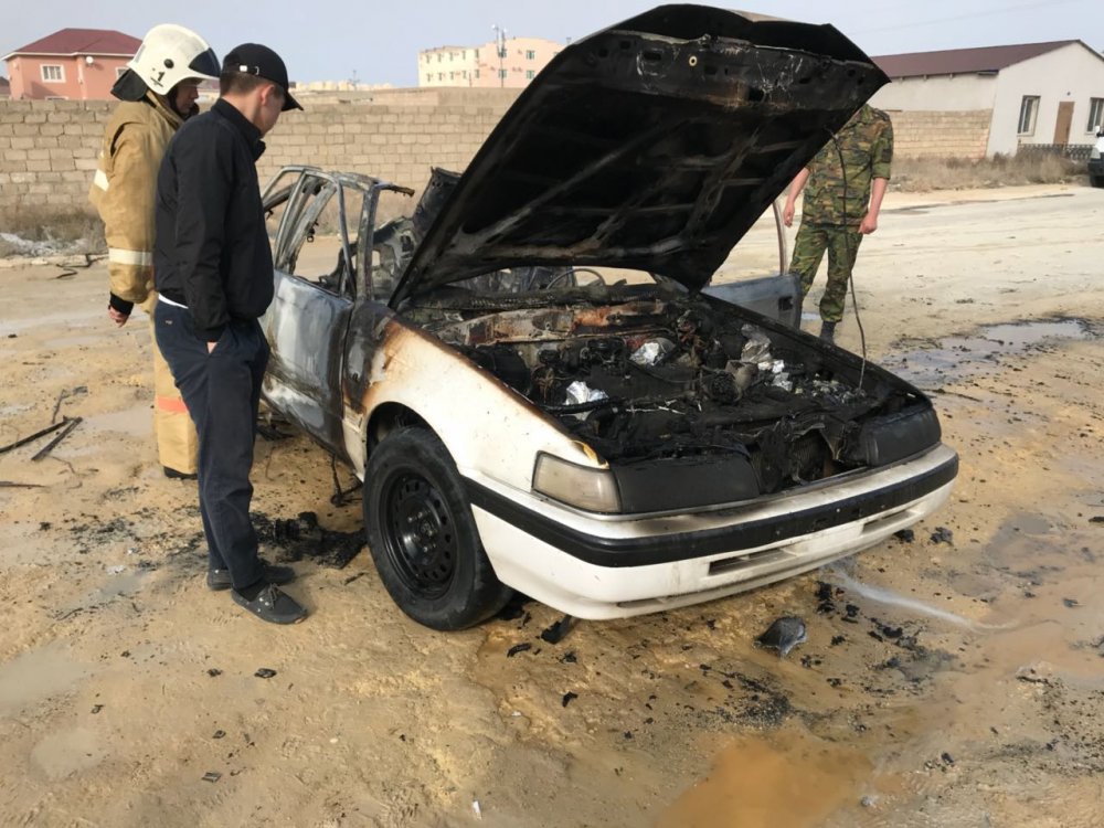 В очередной раз в Актау сгорел автомобиль