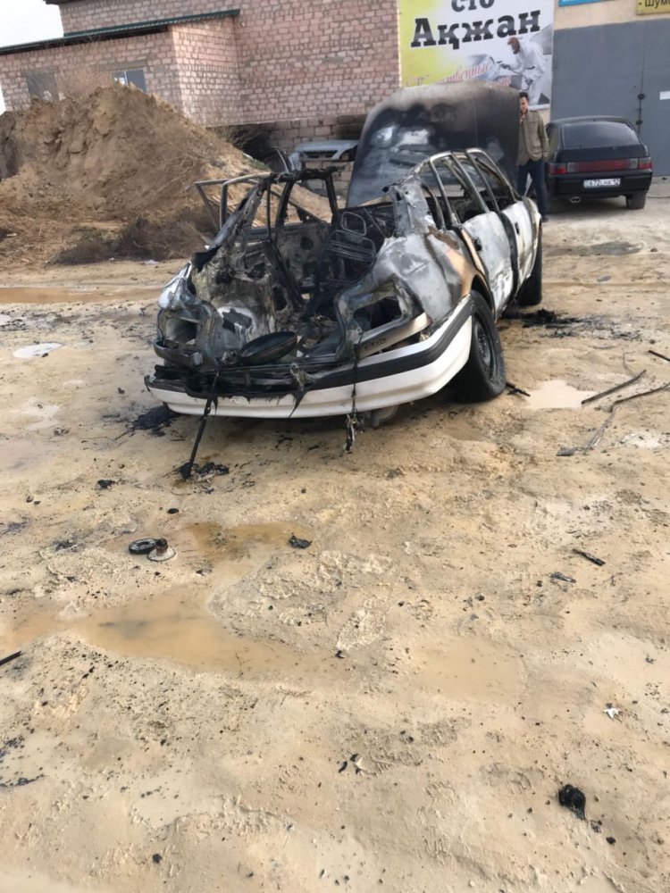 В очередной раз в Актау сгорел автомобиль