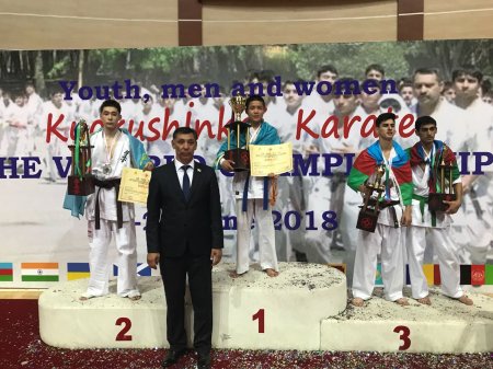 Спортсмены из Мангистау завоевали пять медалей на чемпионате мира по киокушинкай-карате в Баку