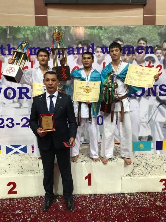 Спортсмены из Мангистау завоевали пять медалей на чемпионате мира по киокушинкай-карате в Баку
