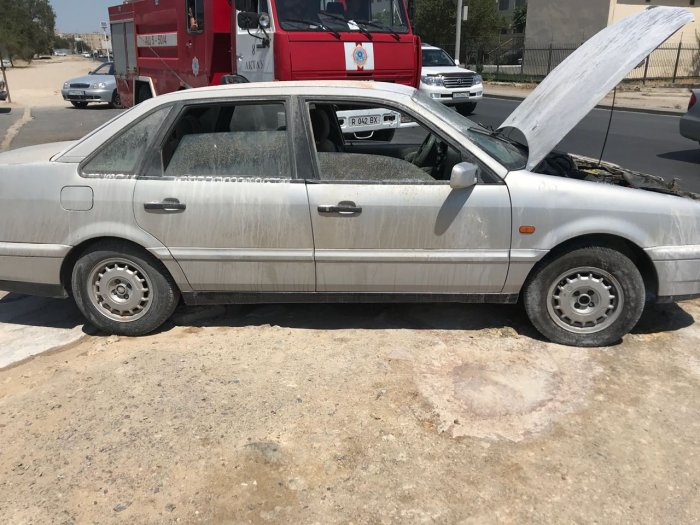 Мотоцикл сгорел ночью в Жанаозене