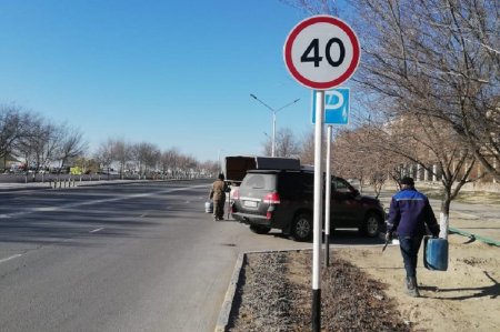 В районе набережной Актау установили знаки ограничения скорости