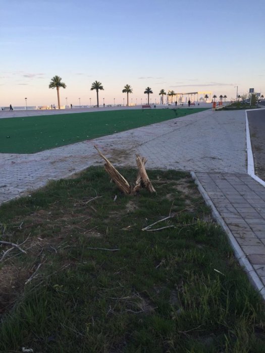 На набережной Актау автомобиль вылетел на пешеходную зону