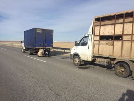 Полицейские Мангистау помогли застрявшему на трассе водителю