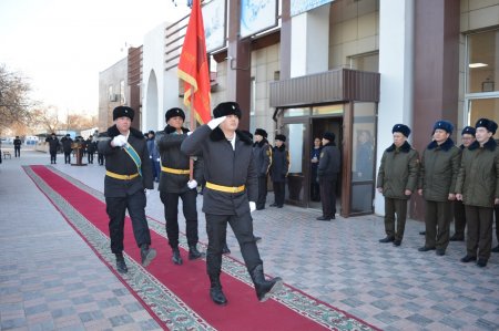 В Актау прибыла копия боевого знамени 74-ой отдельной стрелковой бригады