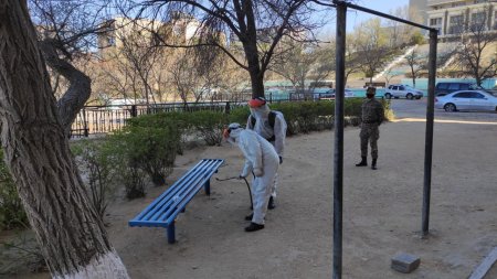 Акимат Актау: Дезинфекционные работы начали проводить внутри микрорайонов