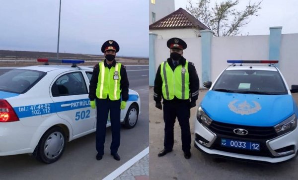 Машину с роженицей сопроводили полицейские в Актау