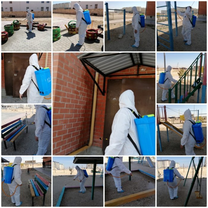 В Актау продолжается ежедневная дезинфекция