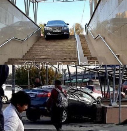 "Забыл, что я на машине": автомобилист въехал в метро в Алматы