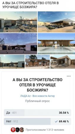 Результаты опроса! Более 70 процентов читателей «Лады» проголосовали против строительства на Бозжыре