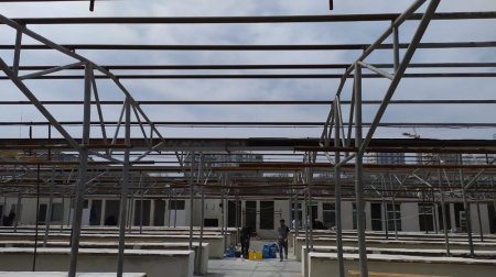 Как идёт ремонт на сгоревшем рынке «Волна» в 5 микрорайоне Актау