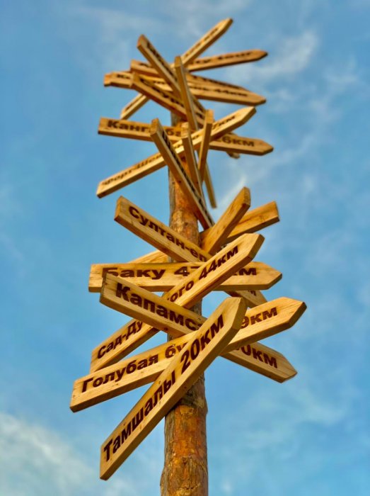 Во впадине Жыгылган установили указатель достопримечательностей