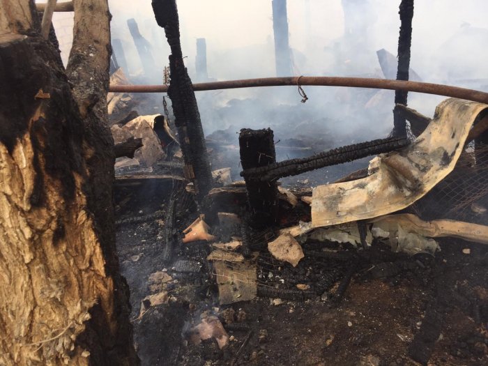 В поселке Кызылтобе сгорел сарай