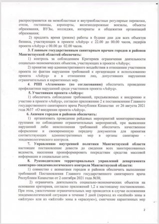 Опубликовано новое постановление главного санитарного врача Мангистауской области