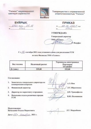 Зимний дизель по 335 тенге - в Helios прокомментировали рассылку документа