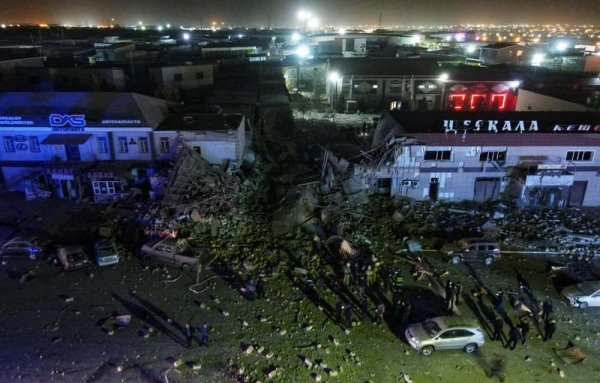 Место взрыва в Актау. Фото и видео с высоты птичьего полёта
