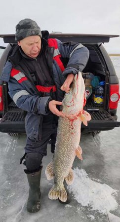 "Вытаскивали двумя багориками" - Щуку весом 14,5 кг поймал житель Костаная