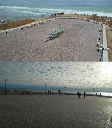 Установленное на набережной Актау изваяние осетра временно убрали