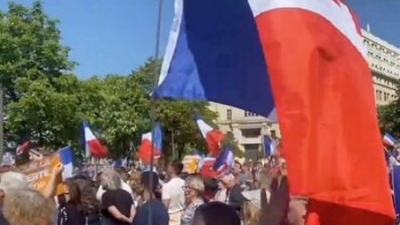 В центре Парижа проходит манифестация против Макрона 