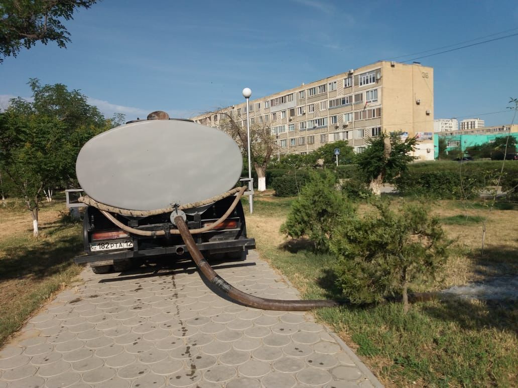 Акимат Актау: полив внутри микрорайонов теперь осуществляют КСК и ОСИ