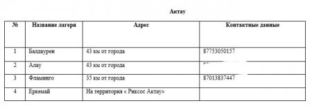 В Мангистау летом будут работать 64 пришкольных и пять загородных детских лагеря