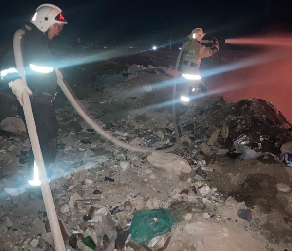 Мусорный полигон горел около Форт-Шевченко