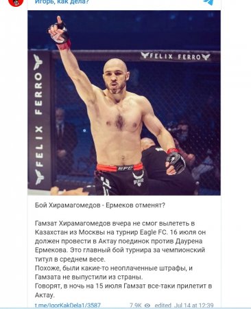 «Хоть как добирайся»: Даурен Ермеков призвал россиянина Гамзата Хирмагомедова явиться на титульный поединок в Актау