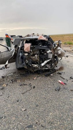 В Сети появилось видео аварии на трассе Актау-Атырау