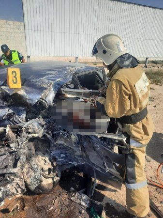 Фото последствий смертельного ДТП в пригороде Актау