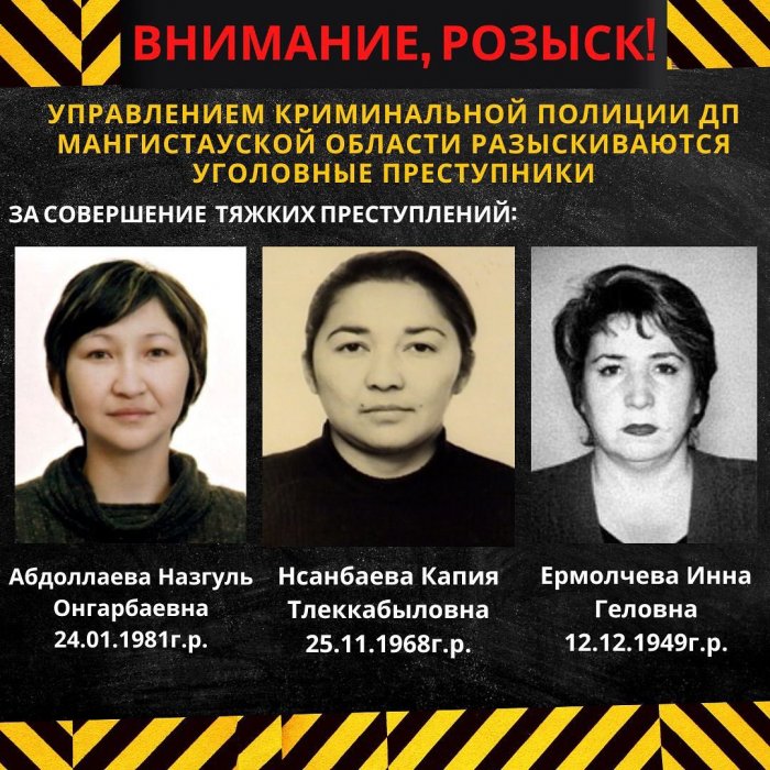 Полиция Мангистау опубликовала список преступников в розыске