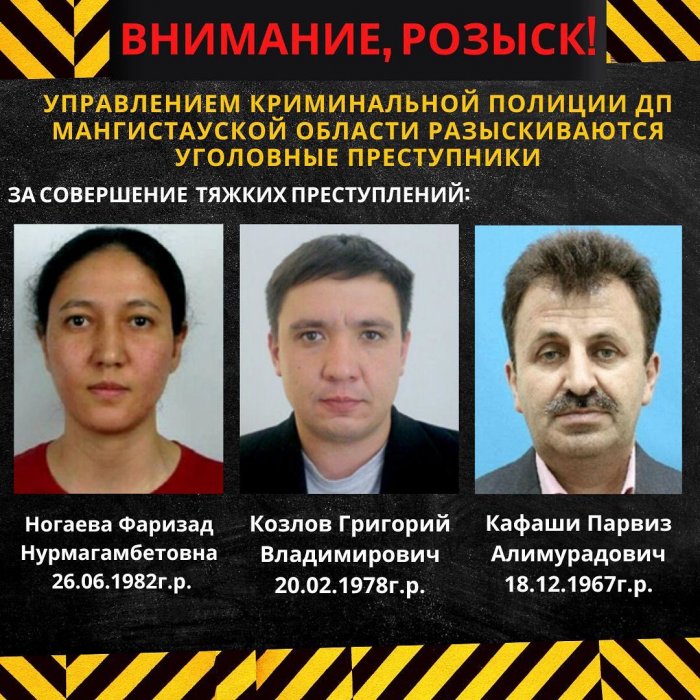 Полиция Мангистау опубликовала список преступников в розыске