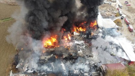 Пожар вспыхнул на химическом заводе в Турции: слышны взрывы