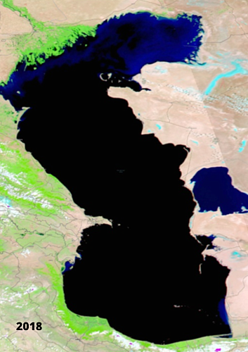 Как за последние 15 лет мелел Каспий. Опубликованы снимки из космоса