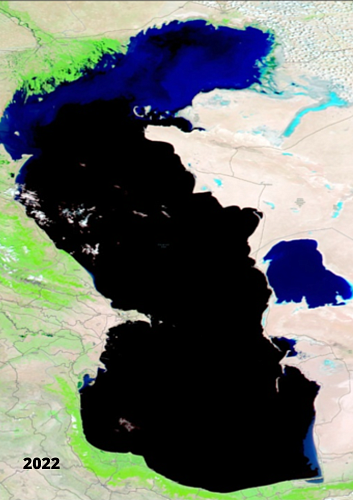 Как за последние 15 лет мелел Каспий. Опубликованы снимки из космоса