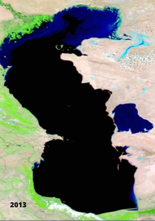 Как за последние 15 лет мелел Каспий. Опубликованы снимки из космоса