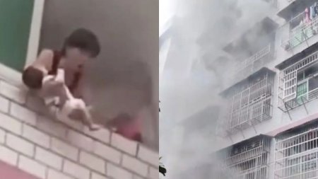 В Китае мать выбросила 40-дневного младенца из окна, чтобы спасти от пожара