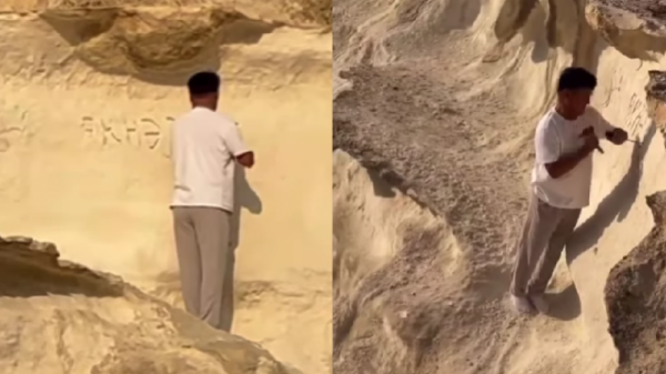 Ущелье Ыбыкты-сай в Мангистау продолжают портить вандалы